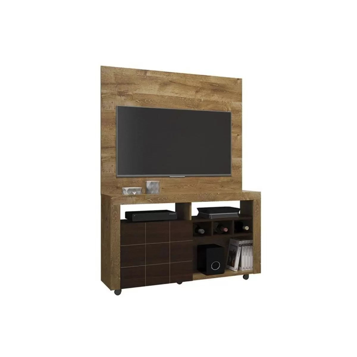 Rack-com-painel-para-tv-ate-42-1-porta-3-nichos-America-Dj-Moveis