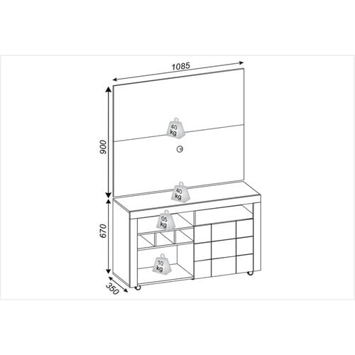 Rack-com-painel-para-tv-ate-42-1-porta-3-nichos-America-Dj-Moveis-medidas