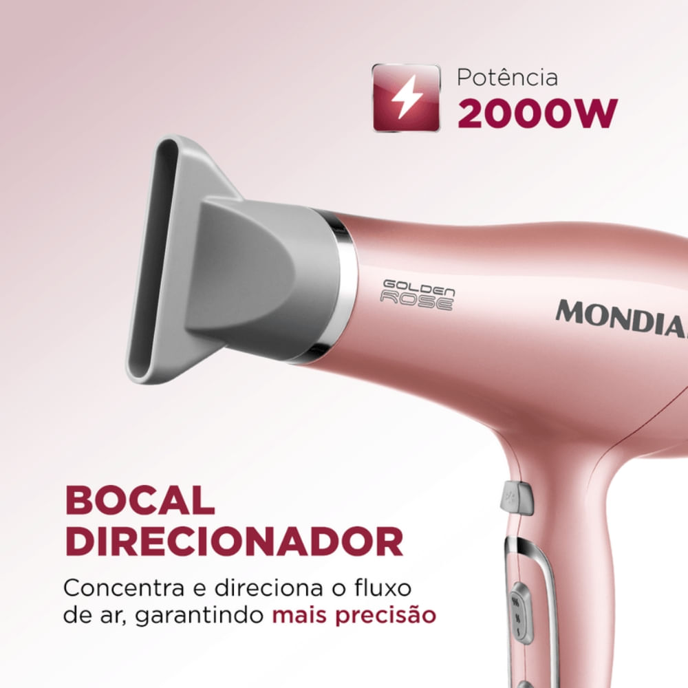 Secador De Cabelos Profissional 2000w Scp-01 Mondial Cor Golden rose 127V