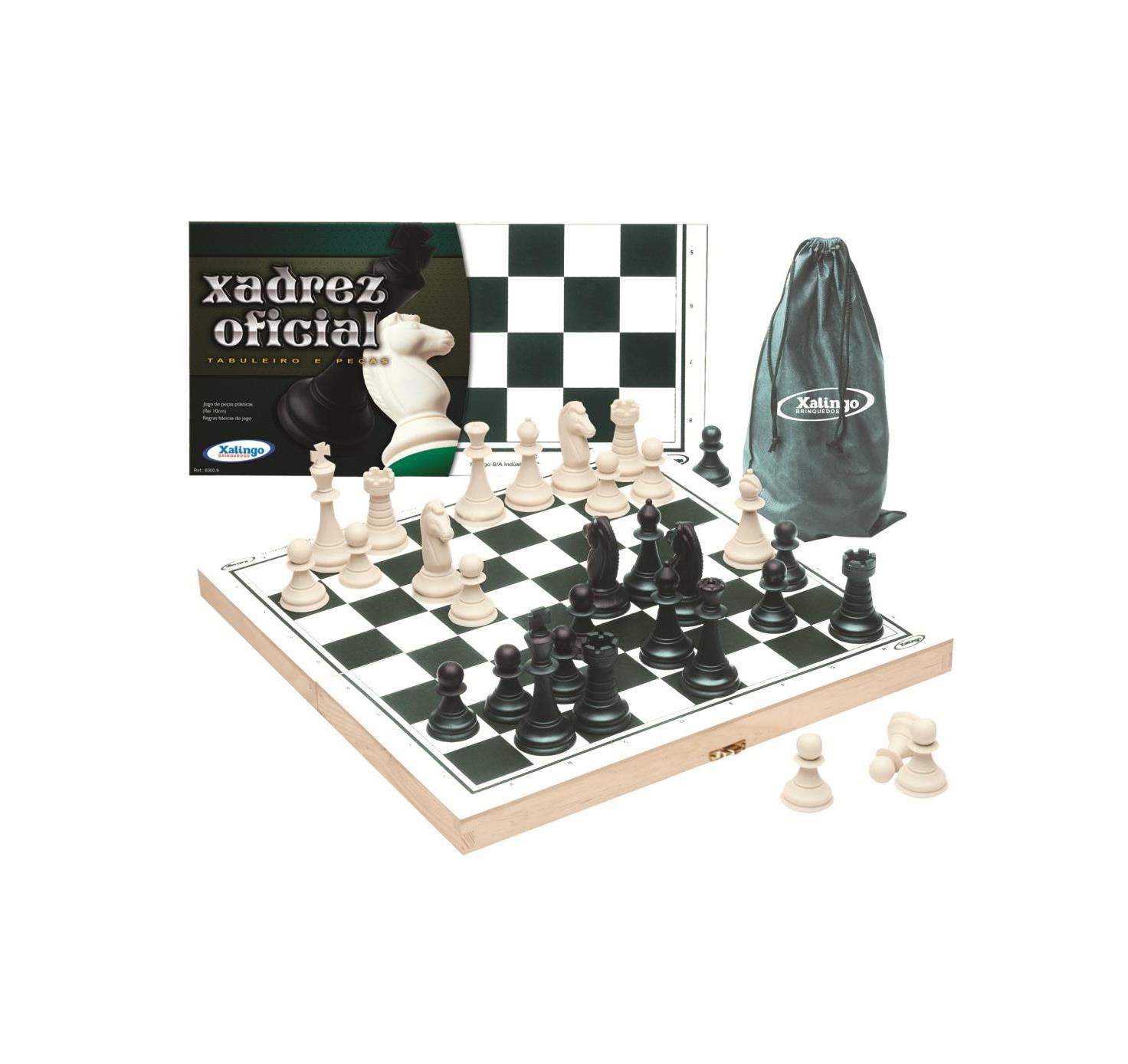 O Xadrez com peças oficias Xalingo foi especialmente desenvolvido para os  apaixonados por jogos de tabuleiro. Com peças plásticas chumbadas e com óti  - Carrefour