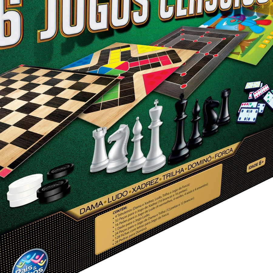 Brinquedo Educativo Jogo de Damas e Ludo - Junges - Jogo de Dominó