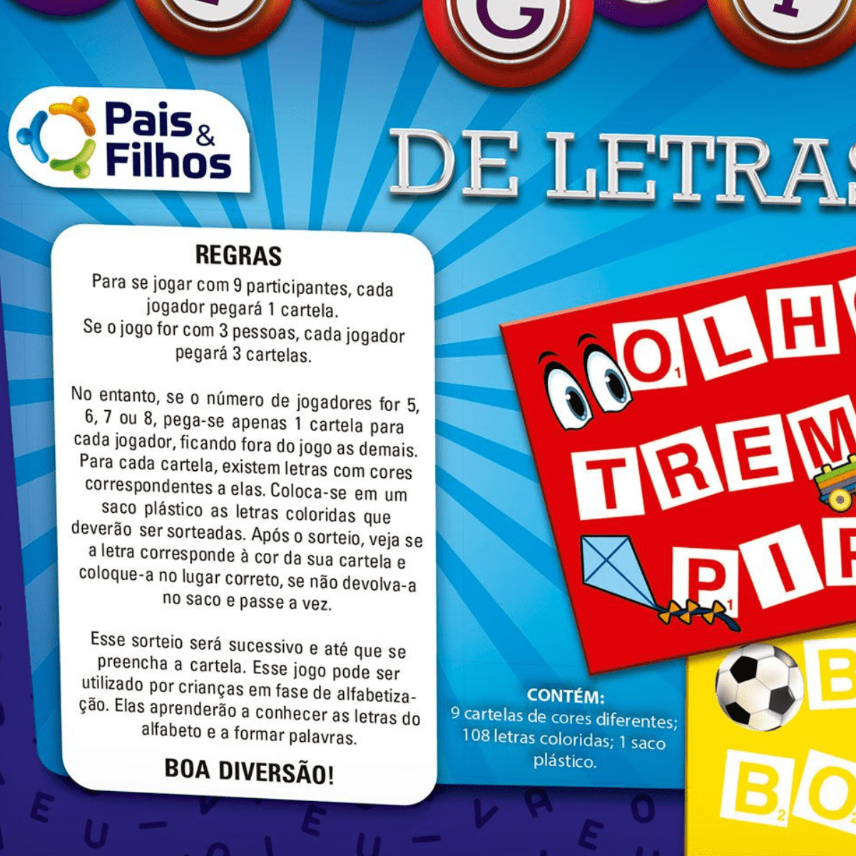 Jogo Formando Palavras Infantil Educativo Letras Alfabetização Em Madeira  Mdf Pais E Filhos : : Brinquedos e Jogos