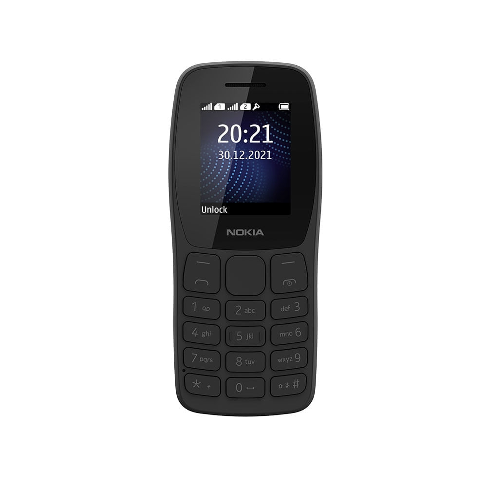 Celular Nokia 105 Dual Chip + Rádio FM + Lanterna + Jogos pré-instalados -  Preto - NK093