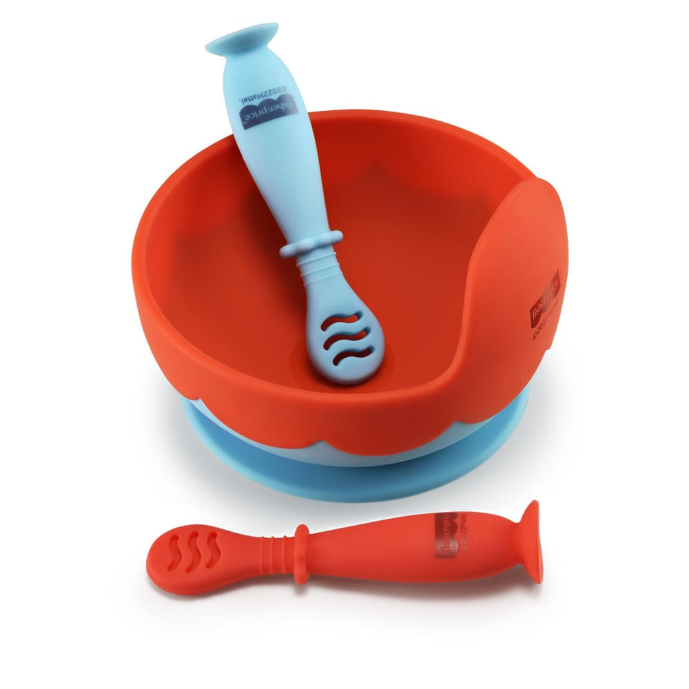 Tigela de Silicone Com Ventosa Yummy! Azul Fisher-Price - BB1191