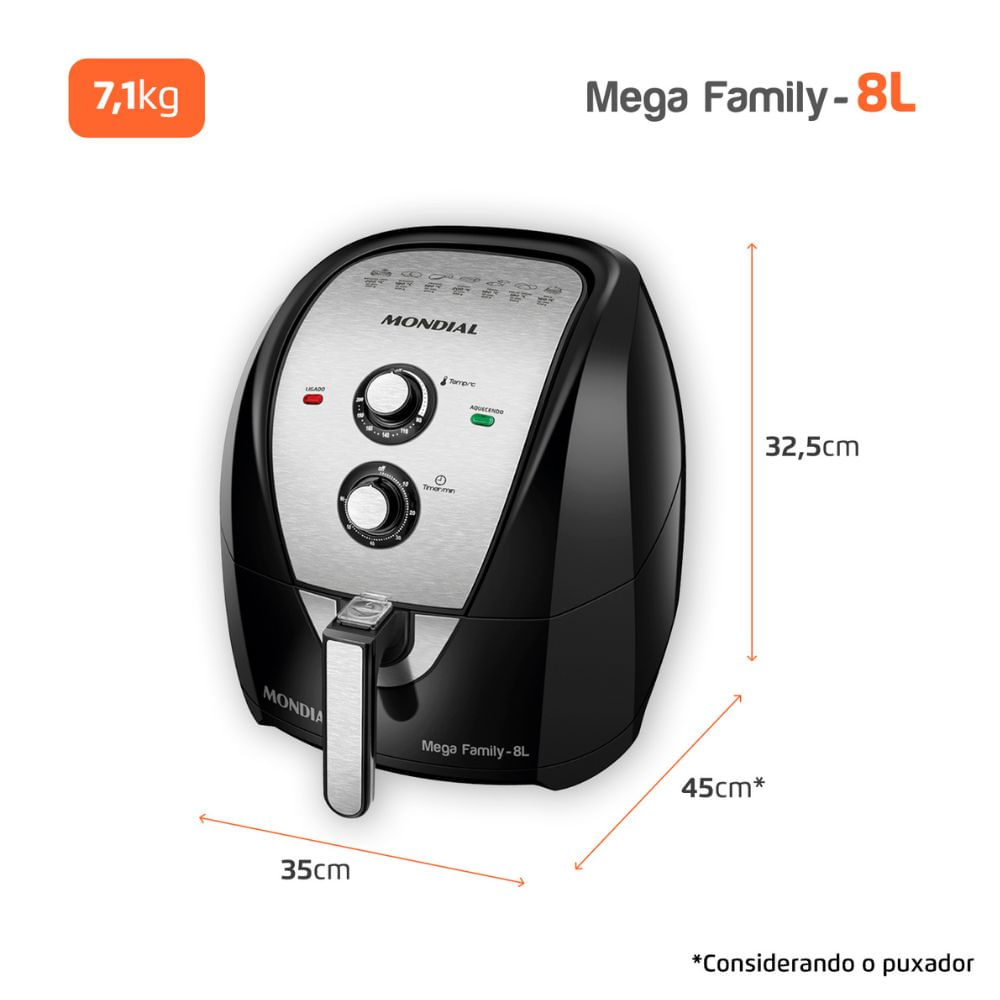 Conheça a nova Air Fryer Mega Family da Mondial de 8 litros! 